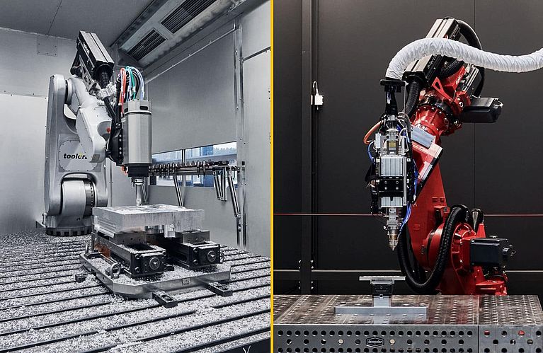 Roboterzellen zum Fräsen und Laserauftragschweißen