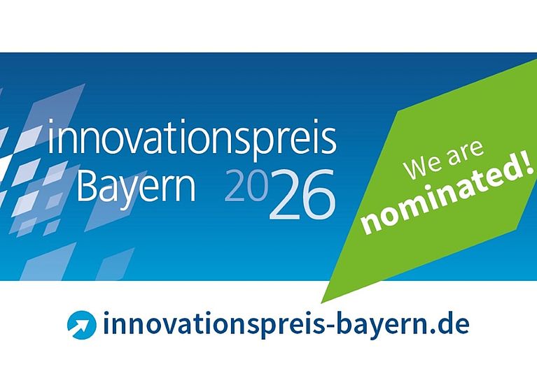 Nomination seal for the Innovationspreis Bayern