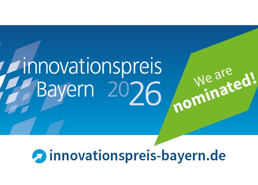 Nomination seal for the Innovationspreis Bayern