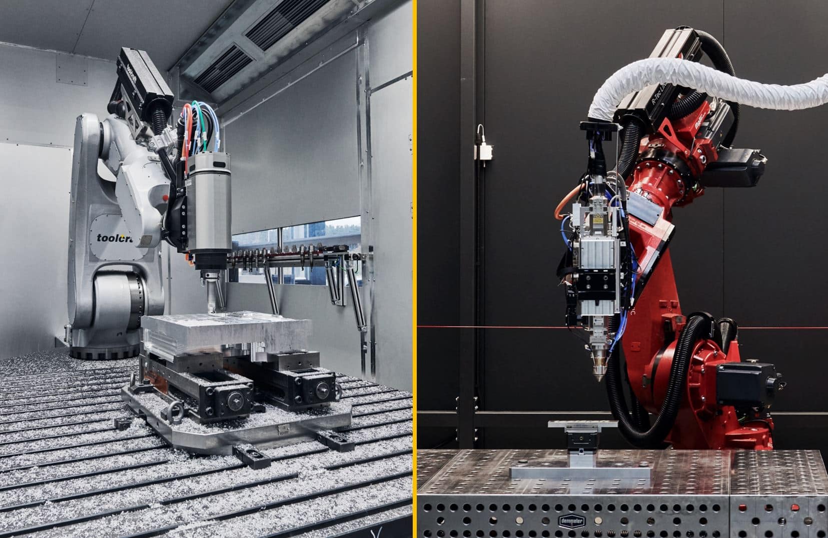 Roboterzellen zum Fräsen und Laserauftragschweißen